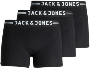 Jack&Jones 3 PACK - Herren Boxershorts SENSE 12081832 Black Black waistband XXL