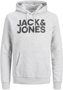 Jack&Jones Herren Sweatshirt JJECORP 12152840 Light Grey Melange Reg /Large Print M
