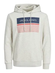 Jack&Jones Herren Sweatshirt JJTRAVIS Regular Fit 12223700 White Melange XXL