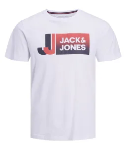 Jack&Jones Herren T-Shirt JCOLOGAN Standard Fit 12228078 White XL