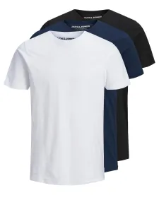 Jack&Jones Herren T-Shirt JJEORGANIC Slim Fit 12191759 Black 1Black 1Navy 1White S