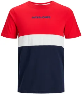 Jack&Jones Herren T-Shirt JJEREID Standard Fit 12233961 Tango Red L