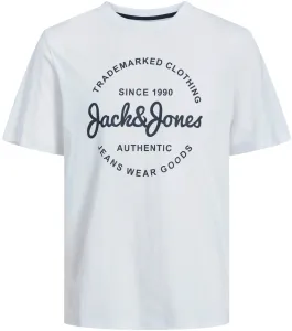 Jack&Jones Herren T-Shirt JJFOREST Standard Fit 12247972 White L