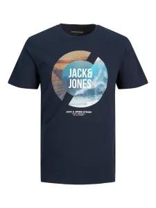 Jack&Jones Herren T-Shirt JJTRESOR Regular Fit 12222044 Sky Captain M