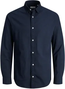 Jack&Jones Herrenhemd JJELINEN Slim Fit 12248579 Navy Blazer XXL