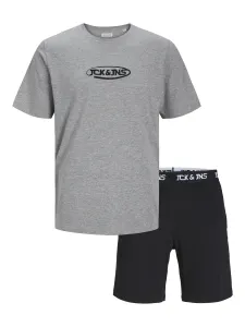 Jack&Jones Herrenset - T-Shirt und Shorts JACOLIVER Standard Fit 12257169 Light Grey Melange XXL