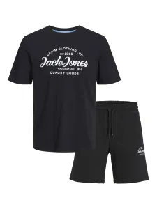 Jack&Jones Herrenset - T-Shirt und Shorts JJFOREST Standard Fit 12256951 Black L