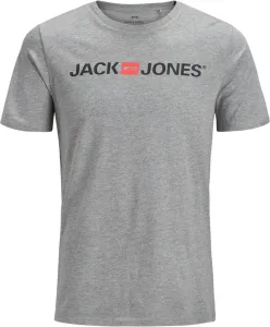 Jack&Jones Herren T-Shirt JJECORP Slim Fit 12137126 Light Grey Melange L