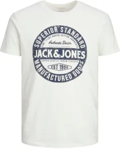 Jack&Jones T-Shirt für Herren JJEJEANS Standard Fit 12232972 Cloud Dancer S