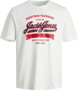 Jack&Jones T-Shirt für Herren JJELOGO Standard Fit 12246690 Cloud Dancer L
