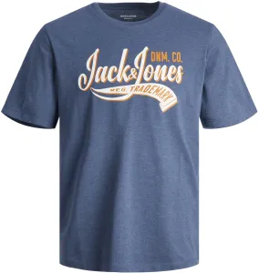 Jack&Jones T-Shirt für Herren JJELOGO Standard Fit 12246690 Ensign Blue L