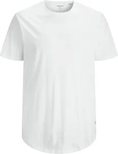 Jack&Jones PLUS Herren T-Shirt JJENOA Long Line Fit 12184933 White XXL
