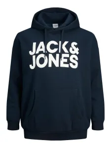 Jack&Jones PLUS Herrensweatshirt JJECORP Regular Fit 12163777 Blue/large print 3XL
