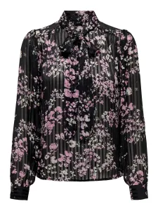 Jacqueline de Yong Damen bluse JDYMARY Regular Fit 15305295 Black MOONLIGHT MAUVE FLOWER L