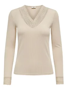 Jacqueline de Yong Damen T-Shirt JDYRINE Regular Fit 15309637 Tapioca XL