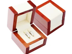 JK Box Leichte Holzschatulle für Ringe oder Ohrringe DN-2/NA/A20