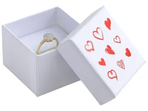 JK Box Weiße Schmuck-Geschenkbox mit Herzen HRT-3/A1 /A7