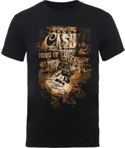 Johnny Cash T-Shirt Guitar Song Titles Black XL