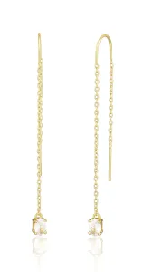 JVD Elegante lange vergoldete Ohrringe mit Zirkonen SVLE1846X75GO00