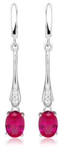 JVD Lange silberne Ohrringe mit Rubinen SVLE0251SH8R100