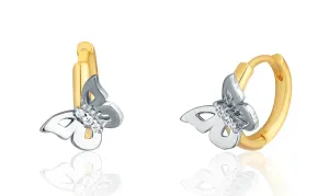 JVD Schicke zweifarbige Ohrringe Schmetterlinge mit Zirkonen SVLE1864X75BK00