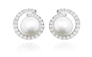 JVD Silber Ohrringe mit Perlen und Zirkonen SVLE0328SH8P100