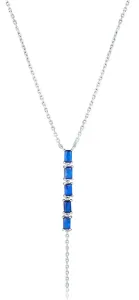 JVD Silberne Halskette mit blauen Zirkonen SVLN0710S75M145