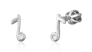 JVD Silberne Nota-Ohrringe für Mädchen mit Zirkonen SVLE1825XH2BISR