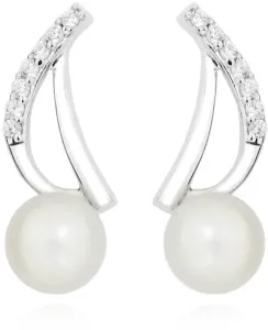 JVD Silberohrringe mit echten Perlen und Zirkonen SVLE0192SH8P100