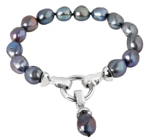 JwL Luxury Pearls Armband aus echten metallisch blauen Perlen JL0562