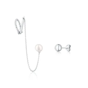 JwL Luxury Pearls Asymmetrische Ohrringe mit echter Perle JL0747