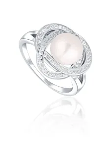 JwL Luxury Pearls Bezaubernder Ring mit echter Perle und Zirkonen JL0759 52 mm
