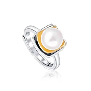 JwL Luxury Pearls Bicolor Silberring mit echter Perle JL0623