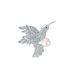 JwL Luxury Pearls Charmante Brosche Kolibri mit echter Perle JL0515