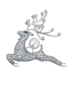 JwL Luxury Pearls Charmante Perlenbrosche Reh JL0792