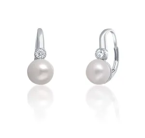 JwL Luxury Pearls Charmante Silberohrringe mit echter weißer Perle JL0673