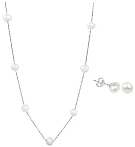 JwL Luxury Pearls Vorteilhaftes Perlenschmuck-Set JL0026 und JL0355 (Halskette, Ohrringe)