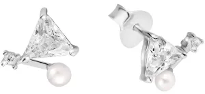 JwL Luxury Pearls Silber Ohrringe mit echter Perle und Zirkonen JL0586