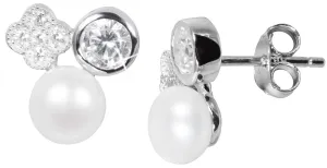JwL Luxury Pearls Zarte Ohrringe mit echten Perlen und Zirkonen JL0539