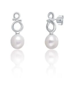 JwL Luxury Pearls Feine Silberohrringe mit echten weißen Perlen JL0683
