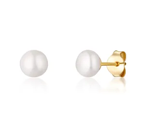 JwL Luxury Pearls Gelbvergoldete Ohrringe mit echten Flussperlen JL0767