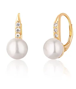 JwL Luxury Pearls Gelbvergoldete Ohrringe mit Perlen und Zirkonen JL0769