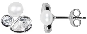 JwL Luxury Pearls Glitzernde Ohrringe mit echter Perle und Kristallen JL0545