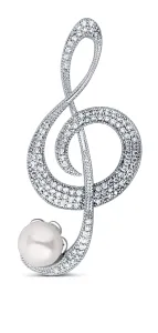 JwL Luxury Pearls Glitzernde Perlenbrosche Violinschlüssel JL0793