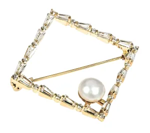 JwL Luxury Pearls Schimmernde vergoldete Brosche mit echter Perle JL0520