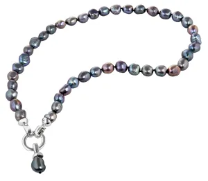 JwL Luxury Pearls Halskette aus echten metallisch blauen Perlen JL0561