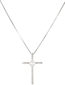 JwL Luxury Pearls Silberkette Kreuz mit echter Perle JL0455 (Halskette, Anhänger)