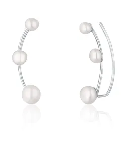JwL Luxury Pearls Lange silberne Ohrringe mit Flussperlen JL0794