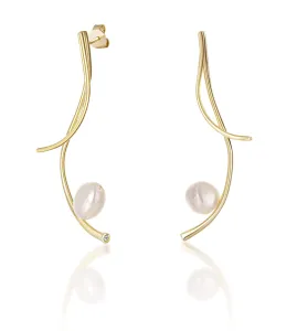 JwL Luxury Pearls Lange vergoldete Ohrringe mit echten Barokperlen JL0682