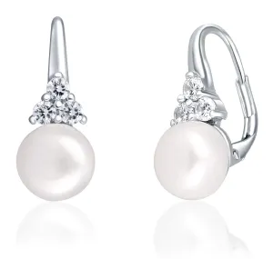 JwL Luxury Pearls Luxuriöse Silberohrringe mit echten Perlen und Zirkonen JL0641